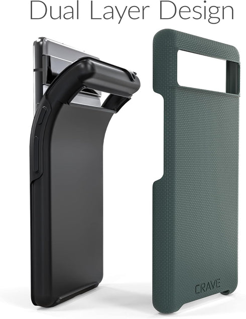 Crave Dual Guard Shockproof Protection Case for Google Pixel 6a, Dual Layer Case in Shaded Spruce Forest Green