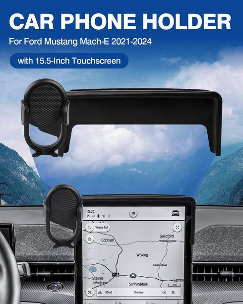 Autorder Car Phone Holder for 2021-2025 Ford Mustang Mach-E Accessories - 15.5-Inch Screen, 360 Degree Rotation,