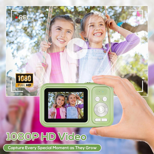 HILDCROA 48MP 1080P 16X Digital Camera for Kids, FHD Point and Shoot Digital Cameras with Zoom Anti-Shake, Compact