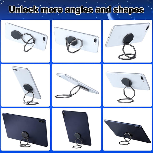 3 Pieces Cellphone Ring Holder, Foldable Finger Kickstand 360° Rotation Adjustable Phone Holder for Desk, Magnetic Car