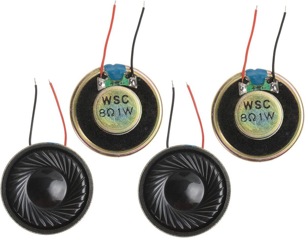 YXQ 1W 8 Ohm Micro Internal Speaker Loudspeaker 32mm Dia Round Metal Shell with Wire (4 Pcs)