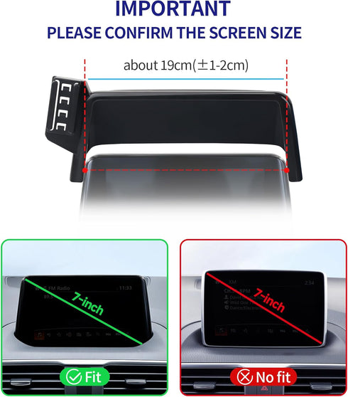 Masergogo 3 2017-2018, 7" 360 Car Phone Holder for Mazda Screen Fixed Clip, Auto Accessories Navigation Bracket