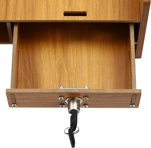 QUSKLISU (02) Computer Monitor Stand, Computer Rack with Drawers, Two top Platforms Desk Organizer Monitor Stand