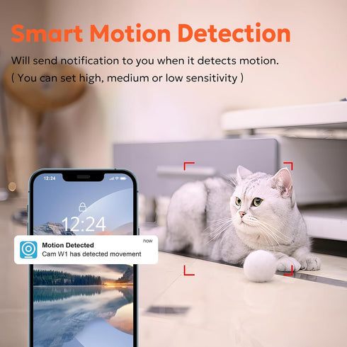 Owltron Indoor Security Camera 2K for Home Security, Motion Detection, Baby Monitor, 2.4G WiFi, Night Vision & 2-Way