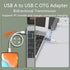 USB to USB C Adapter, USB C Female to USB Male OTG Converter for MacBook, iPad, Desktop, Projector - 2PCS