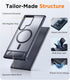 Temdan Magnetic Case for Samsung Galaxy S23 Ultra, Military Grade Drop Protection, Non Slip, Shockproof Black