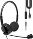 GEEKRIA USB Headset with Mic | Wired Headphone for PC, Laptop, Tablet | Noise Cancelling Microphone (Black)