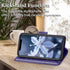 iPhone 12 Pro/iPhone 12 Wallet Case, Women Flip Folio Cover with Butterfly Embossed PU Leather, Purple