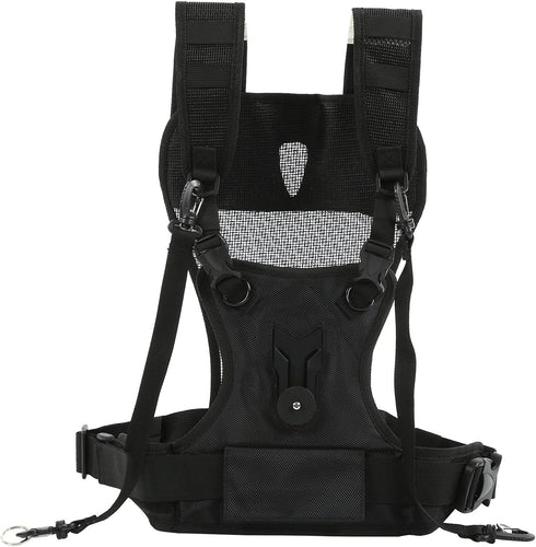 Dual Camera Strap, Adjustable Multi Carrying Harness with Side Holster & Secure Strap, Breathable Comfortable Double