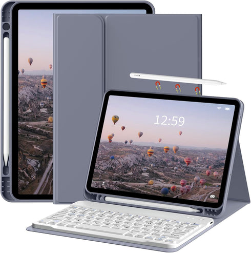 KENKE iPad Air Case with Keyboard 6th/5th/4th Gen 11 & 10.9 Inch, Detachable Wireless Bluetooth, Auto Wake/Sleep