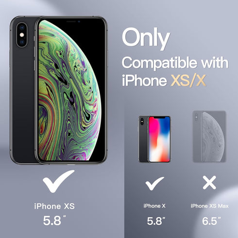 JETech Silicone Case for iPhone X, iPhone Xs - 5.8-Inch Shockproof Full-Body Protective Case with Microfiber Lining