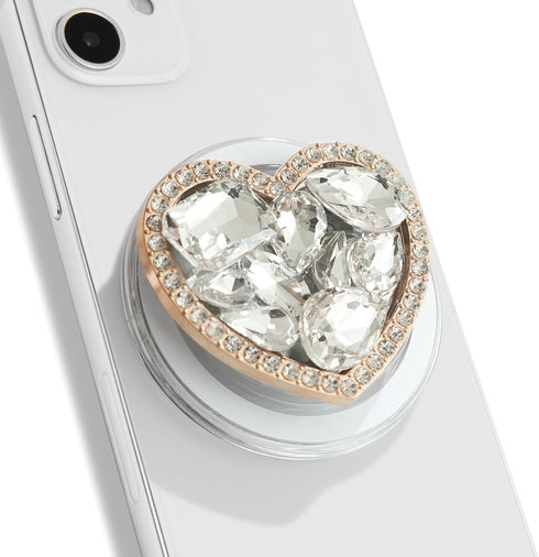 On The Grip OnTheGrip Compatible with Magsafe Cute Cubic Diamond Heart Shape Design Collapsible Mobile