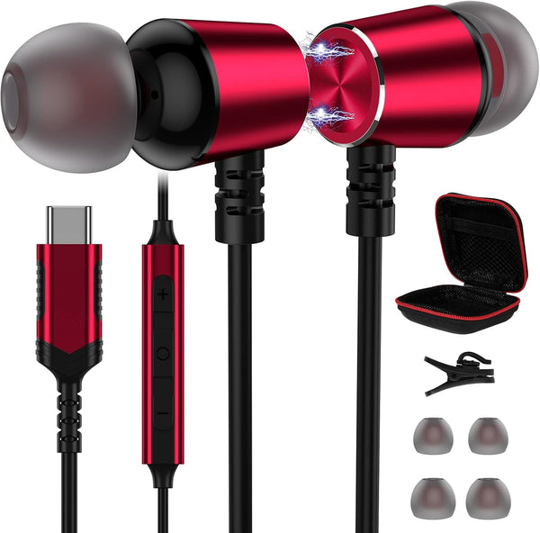 USB C Headphones for iPhone 15 Pro Max, Samsung S21, S22, S23, S24 Ultra, HiFi Stereo in-Ear Type C Earphones