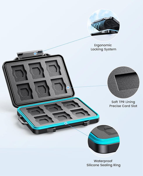ORICO Water Resistant 24 Slots SD Card Case Holder, Anti-Shock Memory Card Storage Organizer for SD/Micro SD SDXC SDHC