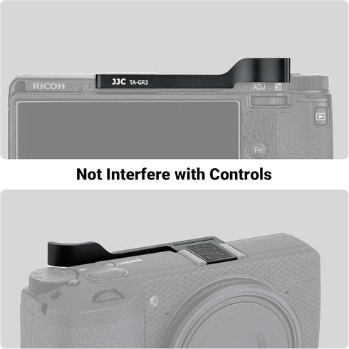 JJC Metal Thumbs Up Grip for Ricoh GR III, Hot Shoe Thumb Support for Comfortable & Secure Hold