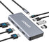 USB C to Dual HDMI Adapter, Multi Display Docking Station with 2 HDMI, Displayport, 100W PD, 3 USB Ports