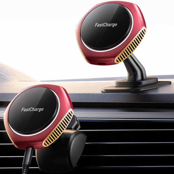 for MagSafe Car Mount Charger - 15W Fast Charging Magnetic Wireless Charger for iPhone 15 Pro Max Plus, Red
