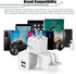 12W USB Wall Charger with Foldable Plug, 3-Pack 2.4A Dual-Port Power Adapter Compatible with iPad, iPhone, Samsung