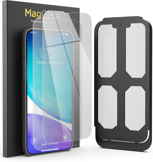 magglass (2 Pack Screen Protector for iPhone 14 Plus 6.7" / 13 Pro Max 6.7" - High Clarity Tempered Glass (Full Display Coverage)