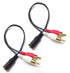 CERRXIAN 0.2m Gold 3.5mm Female Stereo Jack to 2 RCA Plug AUX Adapter Audio Y Cable (Black) (2-Pack)