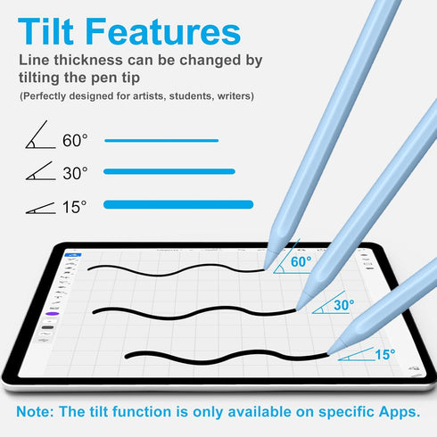 Stylus Pen for iPad (2018-2024), Compatible with Apple iPad Air, Pro, Mini, with Palm Rejection