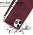 ZZXX for iPhone 12 Pro Max Wallet Case with Card Slot, Premium Soft PU Leather Zipper Flip Folio Wallet (Wine Red)