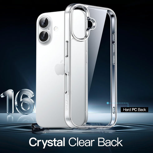 JETech 16 6.1-Inch, Case for iPhone Non-Yellowing Shockproof Phone Bumper Cover, Anti-Scratch Clear Back (Clear)