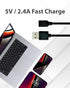 Gigastone 3ft Charging Cable for Apple Lightning Devices, 12W Fast Charge, Black, 5-Pack, iPhone & iPad Compatible.