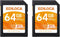 Ediloca UHS-I 64GB SD Card 2 Pack UHS-I Memory Card Fast Storage, Read/Write