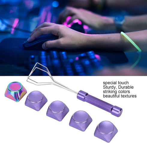 Heayzoki 5Pcs XDA Mechanical Keyboard Keycaps with Color Plating, Beautiful Textures, Special Touch Metal (XDA)