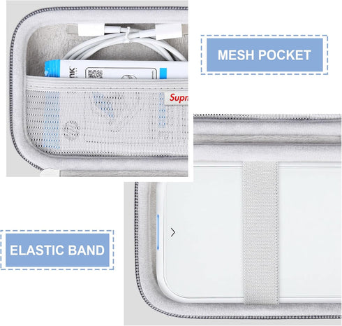 Hard Carrying Case for Canon Ivy 2 Mini Photo Printer, Wireless Bluetooth Portable Printer, Grey with Mesh Pocket