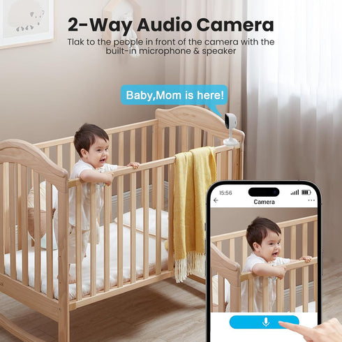 WiFi Indoor Camera for Home Security, 24/7 Recording, SD Card/Cloud Storage, Night Vision, AI Detection