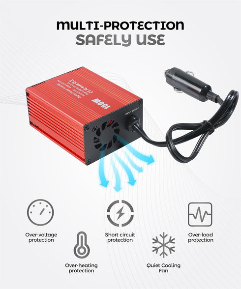 UNLRAE Accessories,150W 3.1A USB,12V 110V Power Inverters for Vehicles,Car Car Power Inverters with Dual DC to AC