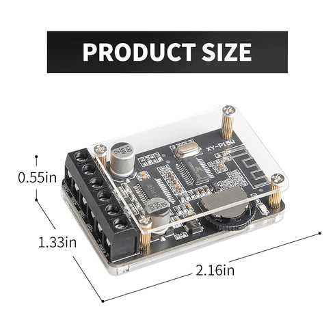 Bluetooth Power Amplifier Board 2.0, Dual Channel Stereo Wireless Mini Amp Module with Protective Shell