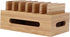 Bamboo Charging Station Rack for Multiple Devices, Universal Docking Station USB Multi-Charger Organizer Compatible