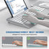 JOYACCESS Ergonomic Wireless Keyboard and Mouse Combo - Full-Sized with Wrist Rest, Silver