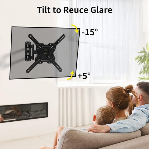TV Wall Mount for 26-60 inch Flat/Curved TVs up to 77lbs, Full Motion Bracket with Articulating Arm Swivel