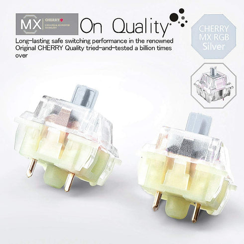 Wholesales Authentic RGB Cherry Switch Cherry Mx Switches Keycap Keyswitches Keymodule Mechanical Keyboard Switches Replacement for Corsair & MX8.0 RGB Keyboards (Silver 3 pin *10PCS) by HUYUN