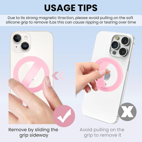STEZHOU 16/15/14/13/12 Magnetic Silicone Ring Grip Phone Holder, Loop Grip Phone Holder,Magnetic Phone Loop,Magsafe
