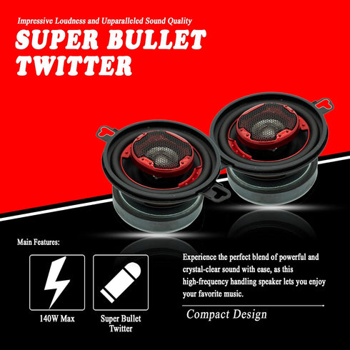 MB Quart XK2-108 3.5-Inch 140 Watt 2-Way Coaxial Speaker System for Superior Car Audio Performance