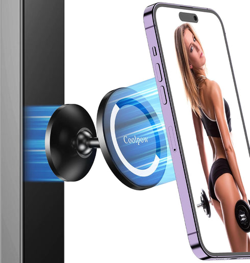 Gym Magnetic Phone Holder Mount for MagSafe, Dual Magnetic Phone Holder for iPhone 15, 14, 13, 12