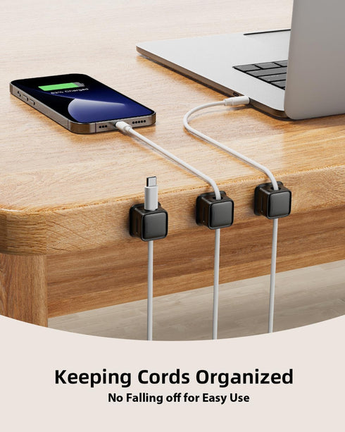 8 Pack Cord Organizer Holder, Costop Strong Adhesive Magnetic Desk Cable Management for Home, Office, Car