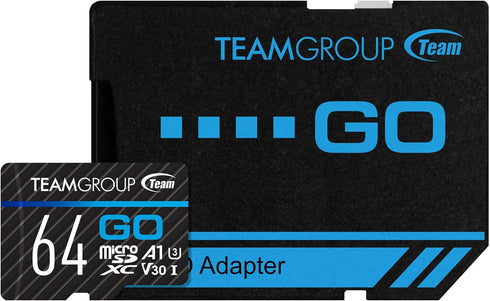 TEAMGROUP GO Card 64GB x 3 PACK Micro SDXC UHS-I U3 V30 for GoPro, Drone, Action Cameras, High Speed