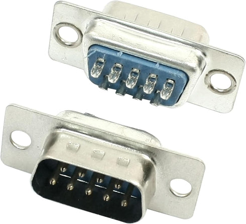 uxcell 20Pcs DB9 Connector 9 Pin D-Sub Male Solder Connector, Gold Plated Joints