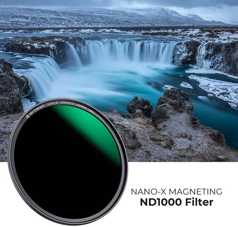 K&F Concept 58mm Magnetic ND1000 Lens Filter, 10-Stop Fixed Neutral Density Filter, Magnetic Basic Ring for Camera Lens