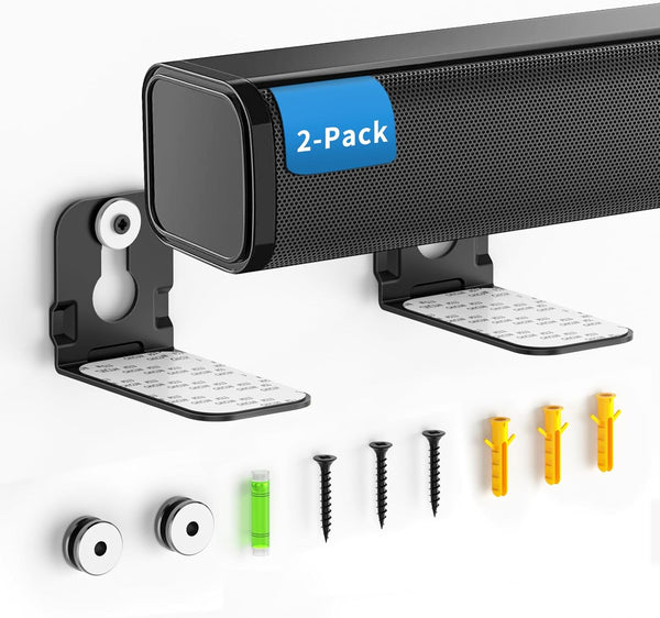 notiela 2 Pack Universal Soundbar Mount Shelf for Samsung, Sony, LG, Vizio, Bose, and More