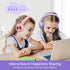SIMOLIO Wired Headphones for Kids, Girls School Headphone with Microphone, Safe Volume Limiter, Foldable Adjustable