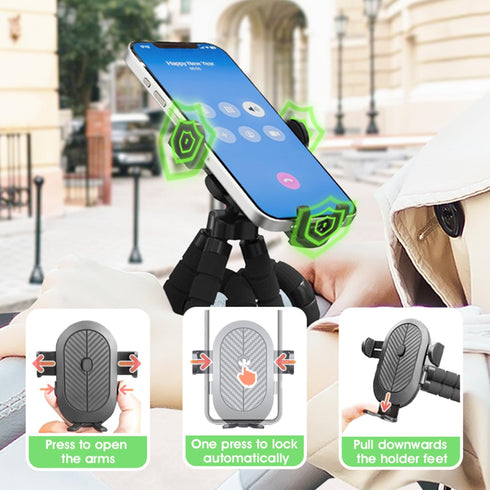 iLulala 360 Baby Stroller Phone Holder, Phone Holder for Shopping Cart, Golf Cart, Push Cart, Rotation Portable Cell