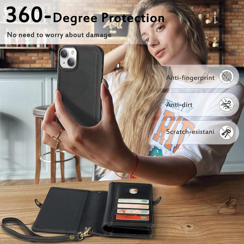 MEGSHI 13,Multi-Function 2 1 13 for Wallet Case Compatible with iPhone Detachable in Magnetic iPhone Case Wallet,Flip