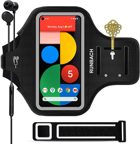 Running Armband for Google Pixel 8/7/6/6 Pro/5a/4XL/3a XL/3 XL, Exercise Case with Card Slot (Black)